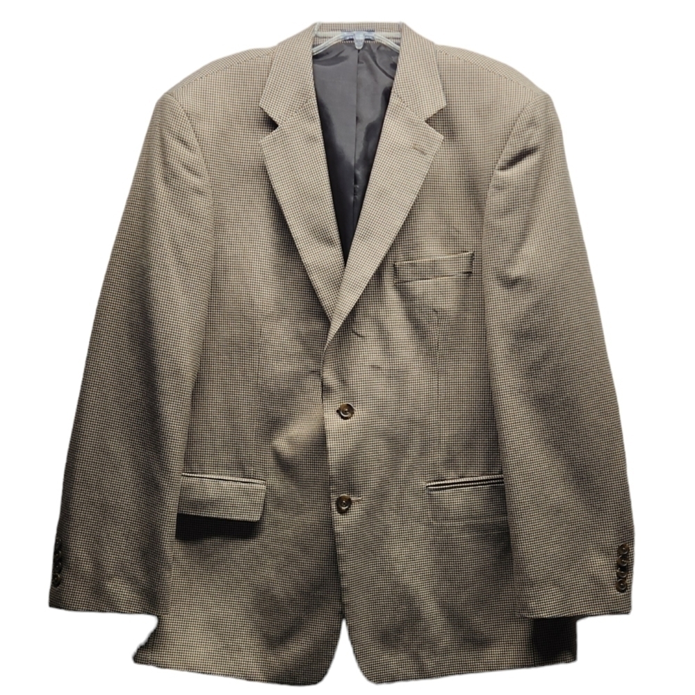 Stafford Essintials Mens Two Button Blazer Brown Sport Coat Suit Jacket Size 44L - Picture 3 of 12